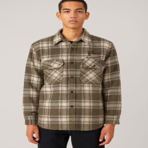 Diesel Men’s Olive Green Checked Flannel Shirt